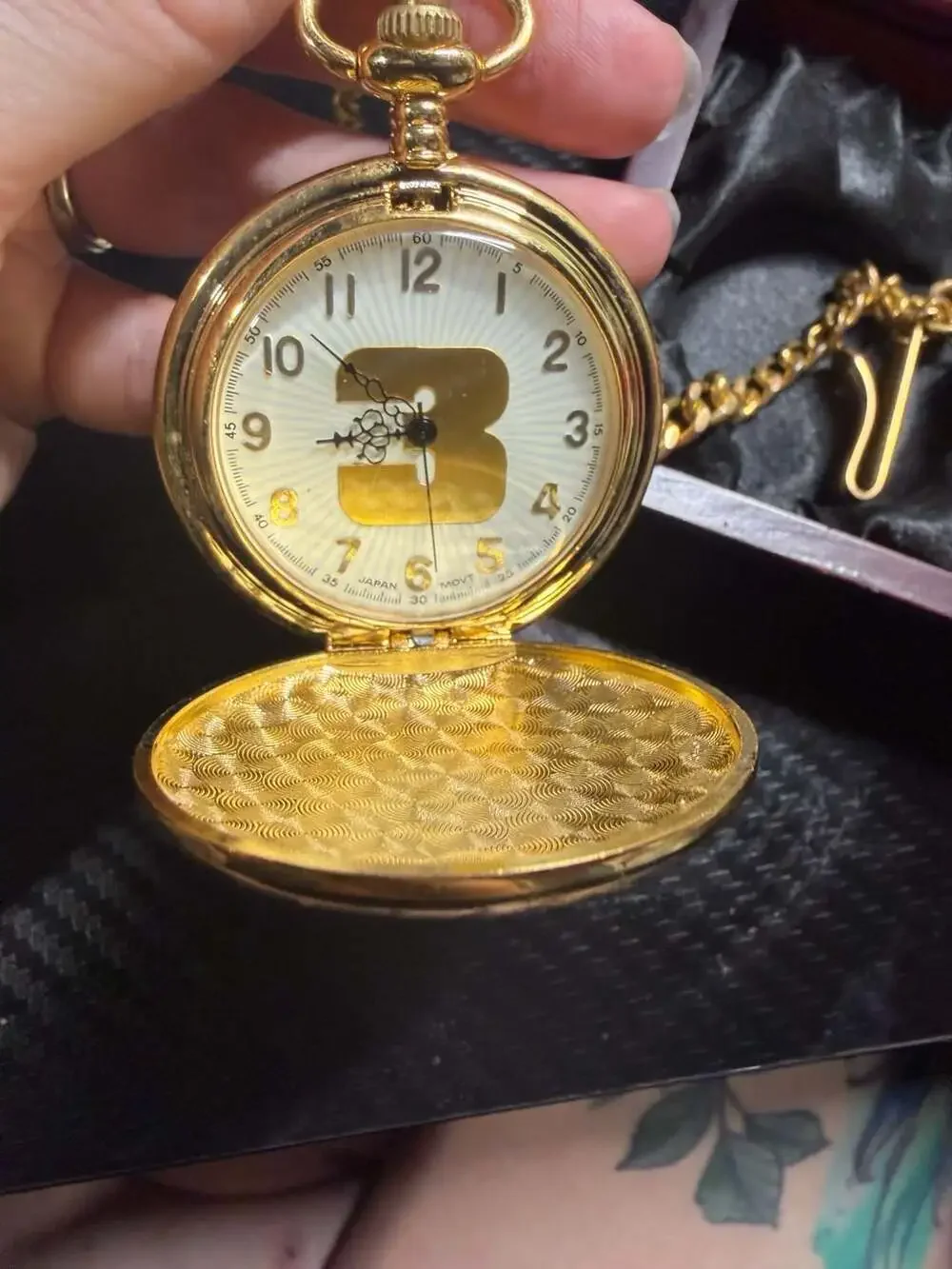 Dale Earnhardt #3 Commemorative Pocket Watch 1951-2001 with Wooden Display Case